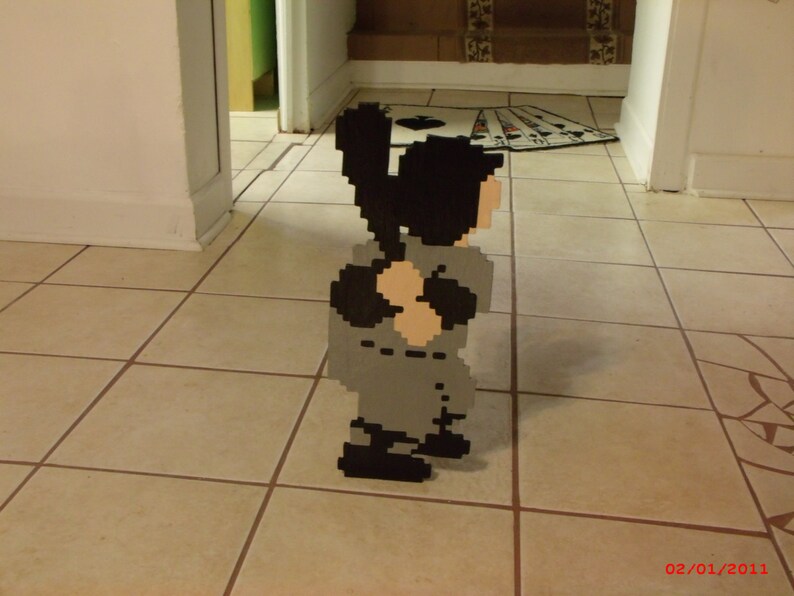 Nintendo Nes 3 D Handmade 8 Bit Wooden Pixel Art Rbi Baseball Image 0