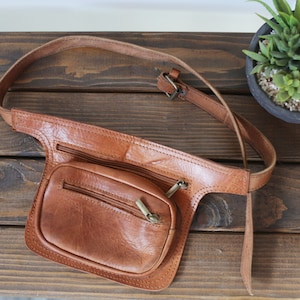 Riñonera de cuero genuino, bolso de cadera de cuero, bolso de moto, cinturón de cadera, plátano de cuero, cinturón de viaje, regalo del día del padre