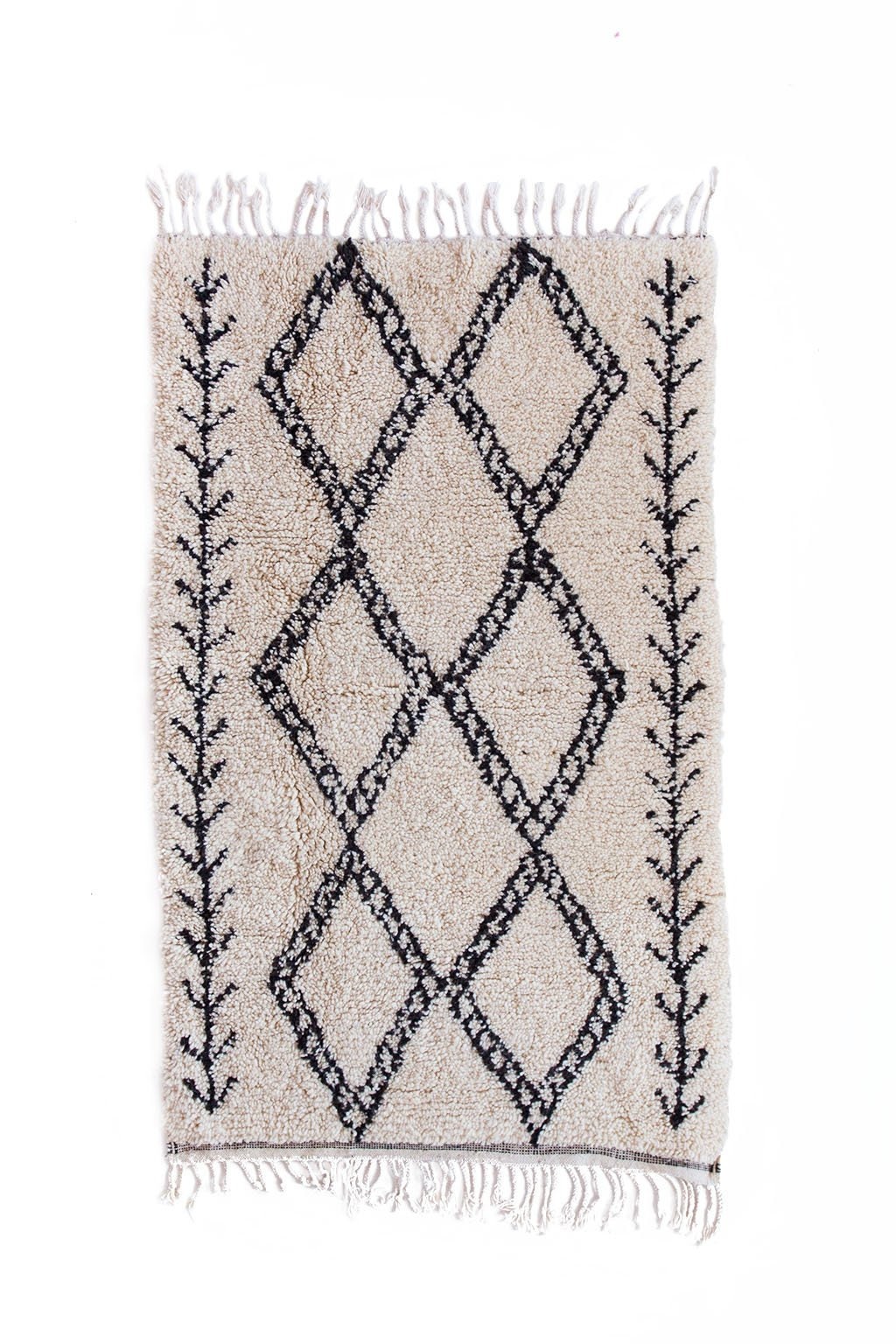 Tapis Arrows, Tapis en Laine Marocaine, Beni Ourain, Berbère, Confortable, Laine, Petit Tapis, Neutr