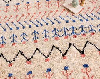 Olivia Shag Rug: Hand-Knotted Organic Wool Moroccan Rug (5ft x 8.3ft)