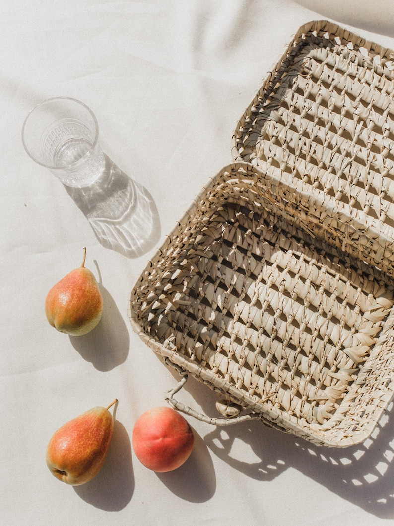 Emma Straw Bag, Square Straw Bag, Wicker Basket, Straw Purse, Woven Purse, French Straw Bag, Woven Bag, Straw Basket, Rattan Purse, image 1