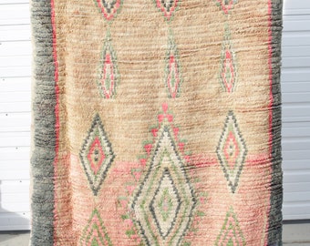 Vintage Moroccan Berber Rug, "The Josephine," Pink Rug, Red Rug, Faded Rug, Pastel Rug, Bohemian Decor, Boho Rug, Kilim, Peach Rug