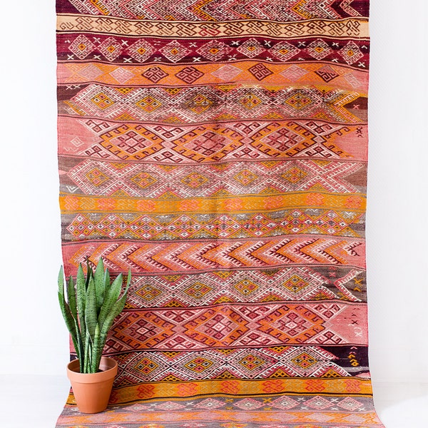 Vintage Turkish Kilim Rug, "The Dylan," Southwestern Rug, Peruvian Rug, Frazada, Colorful Rug, Bohemian Rug, Boho Rug, Boho Decor