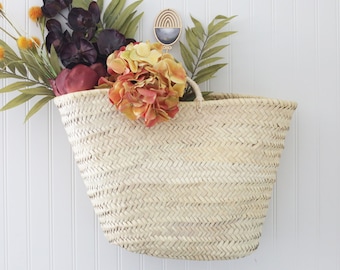 French Market Basket, "The Maybell," Woven Bag, Straw Bag, Laundry Basket, Straw Bag, Farmers Market Bag, Storage, Beach Bag, Carryall