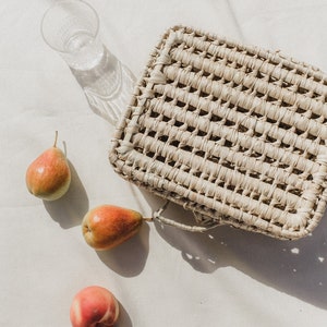 Emma Straw Bag, Square Straw Bag, Wicker Basket, Straw Purse, Woven Purse, French Straw Bag, Woven Bag, Straw Basket, Rattan Purse, image 2