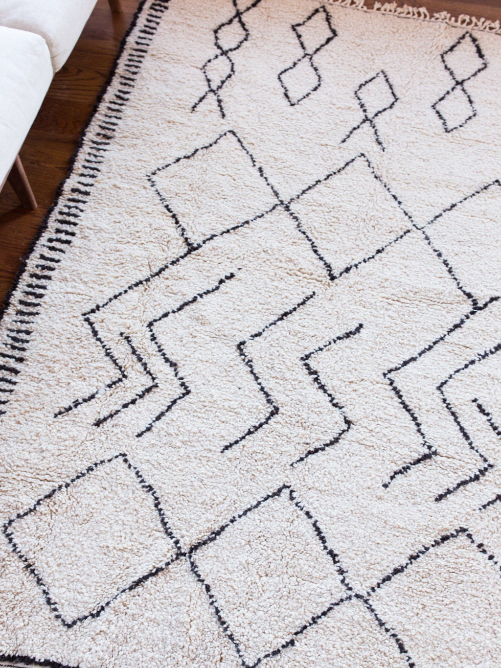 Beni Ourain Rug Zig Zag Rug Moroccan Rug Scandinavian Rug Etsy