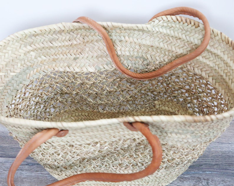 Wide Lace Straw Bag, Woven Straw Lace Basket, Market Tote, Boho Bag, Boho Purse, Beach Purse, Beach Bag, Handmade Bag, Farmer's Basket image 3