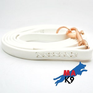 Clearance*** 6 Foot White 1/2&quot; Biothane Dog Leash | Wedding Leash |  Neo Chrome