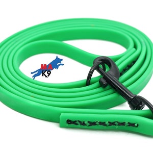Neon Green 6Foot HANDSTITCHED 1/2" Biothane Dog Leash