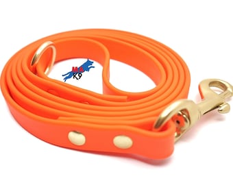 Correa para perros de 6 pies, color naranja brillante, de 3/4" / Biothane / Correa QuikR