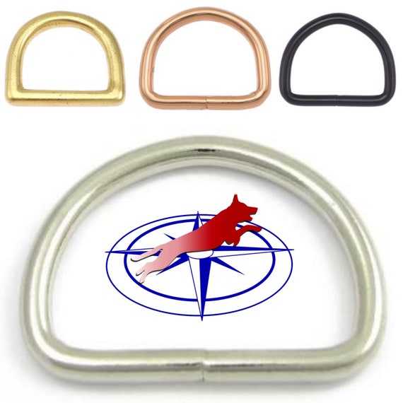 Pet Dog D-Ring | Dog Collar | Belt Buckle | Brass | Nickel Plated | Rose Gold | Flat Black Matte | Neo Chrome