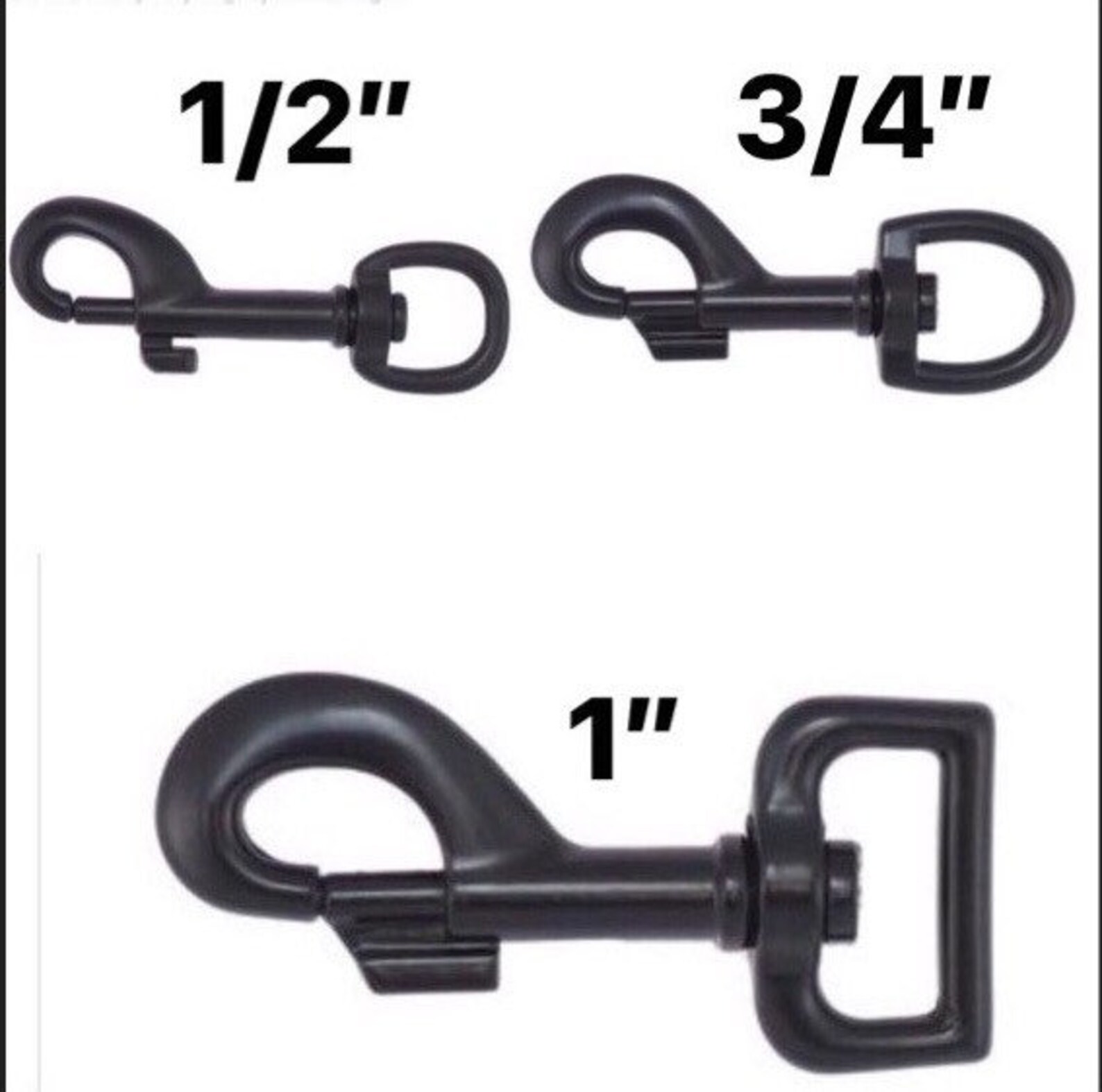 Black Snap Bolt Brass Swivel Clasp High Quality Bolt Snap Various Sizes