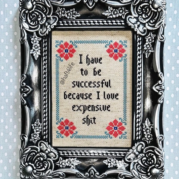 Expensive Shit Cross Stitch Etsy