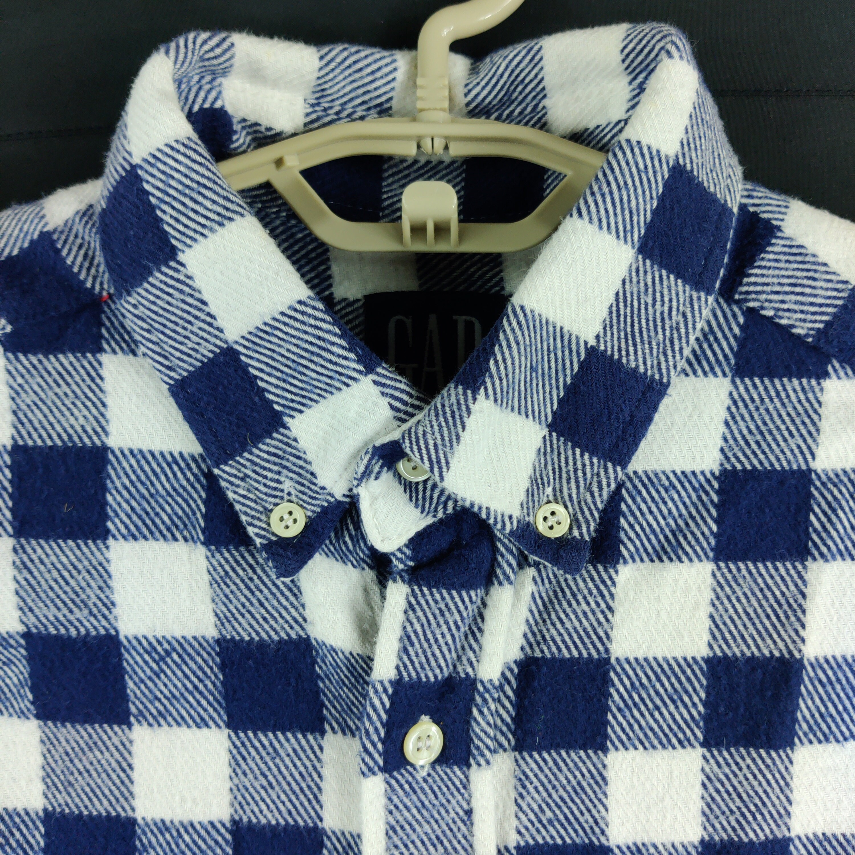 Vintage Gap Blue & White Buffalo Plaid Thick Flannel Shirt | Etsy
