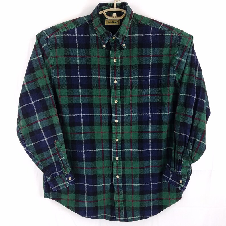 ll bean green plaid
