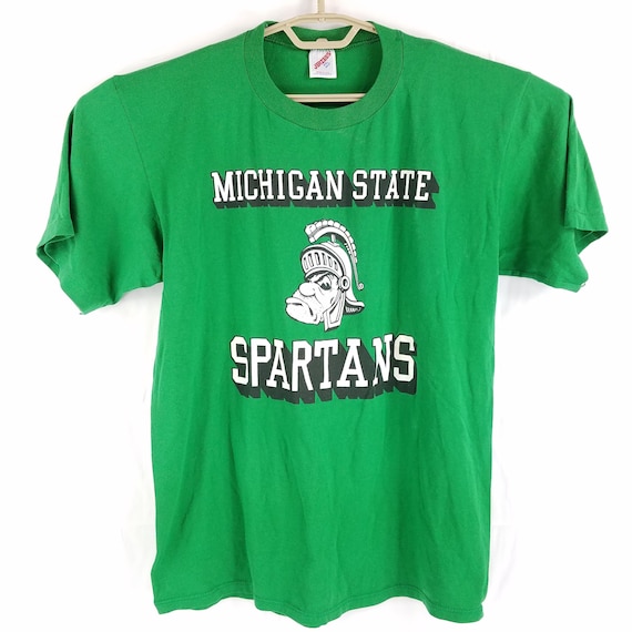 Vintage Michigan State Msu Spartans Green Usa Made 50 50 Etsy Vintage Michigan State Msu Spartans Green Usa Made 50 50 Etsy