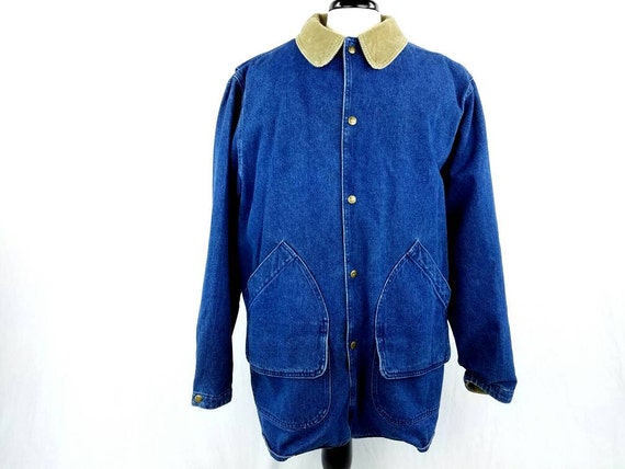 70s Woolrich Denim Barn Coat Thick Denim Parka Jacket Etsy