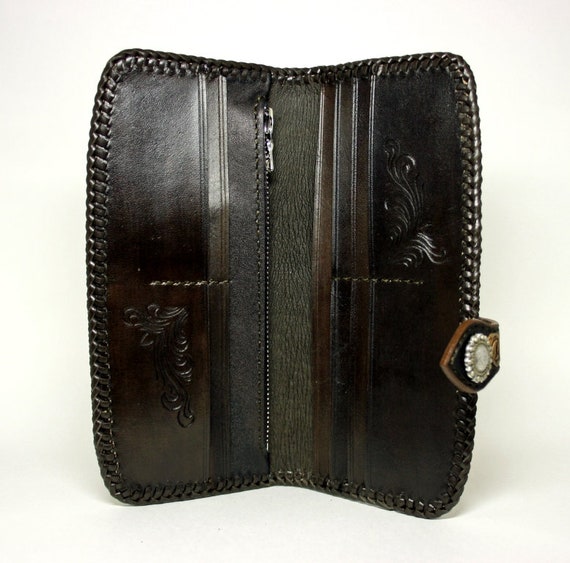 carved wallet mens gift knight shield wallet lion wallet lion leather wallet leather wallet Hand-tooled leather wallet tooled wallet