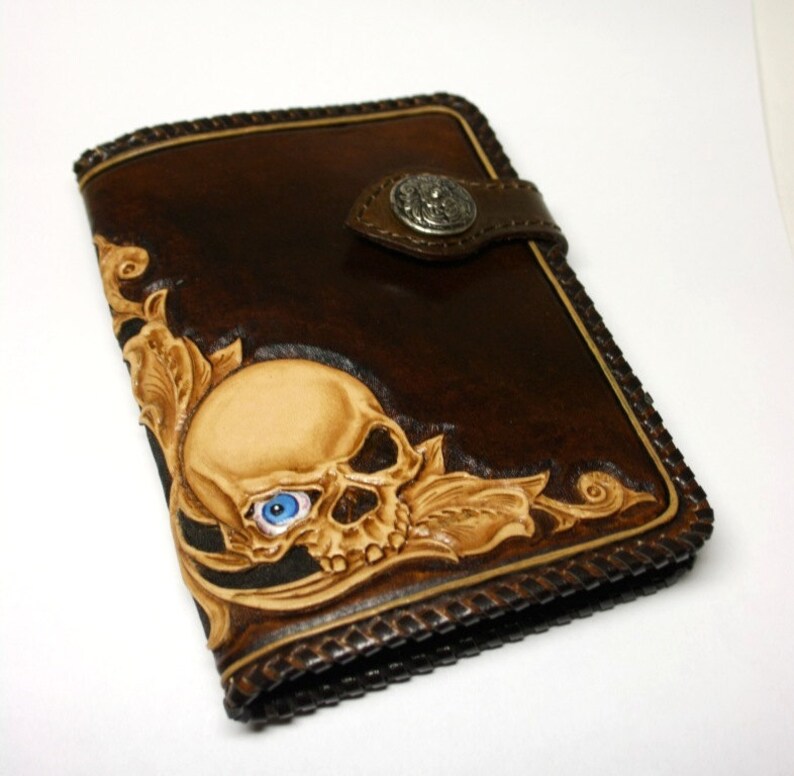 Handtooled passport cover biker passport cover leather Etsy