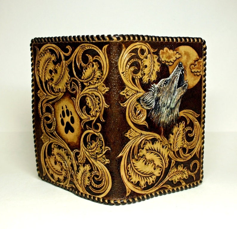 Handtooled leather passport cover handcarved passport Etsy