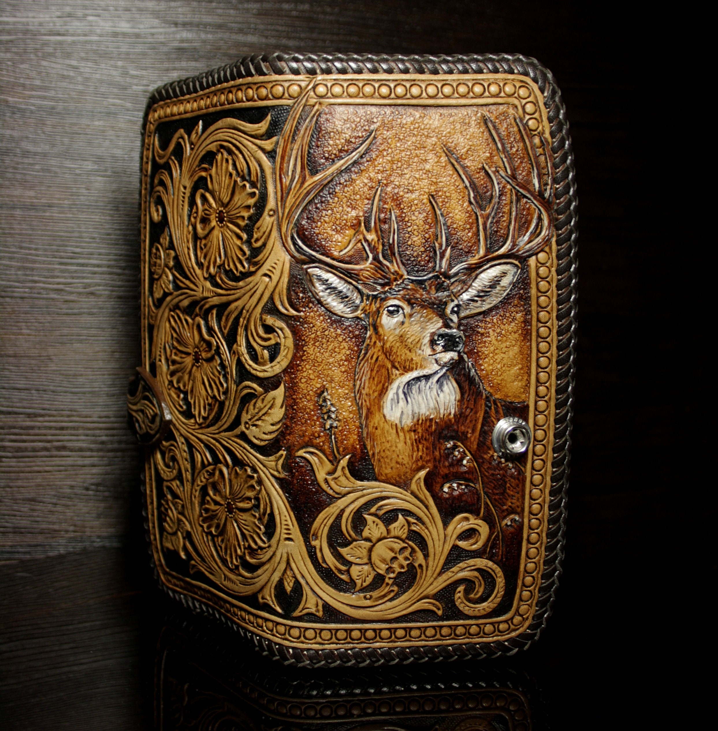 Handtooled leather long wallet leather wallet cowboy Etsy