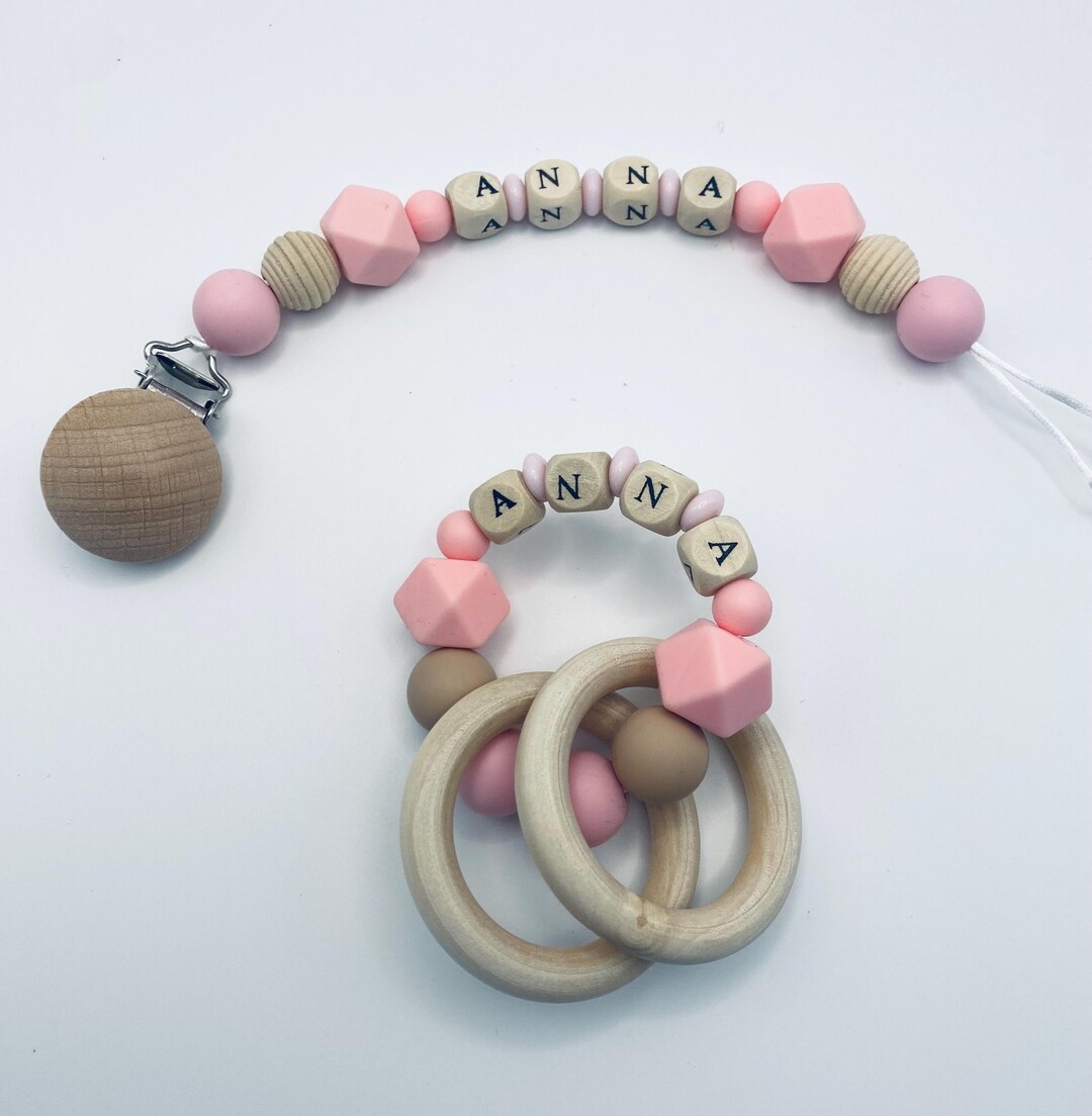 Pacifier Rattle Personalized Pacifier Clip, Rattle Custom Baby Shower Gift|binky Holder ...