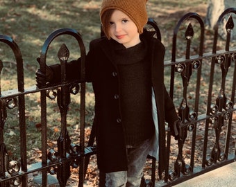 Winter coat for boys/ Classic wool coat/ Grey pea coat/ Kids long coat/ Long down Toddler boy coat/ Back to School/ Blue coat/ Black coat