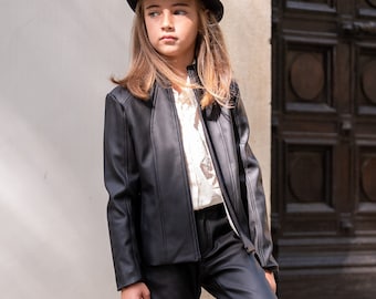 Baby girl black leather jacket clearance