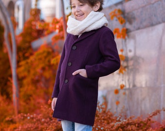 Wool winter coat boys, Vintage classic long coat, Trendy toddler boy coat, Kids wool coat, Long down coat, Toddler pea coat, Long boys coats