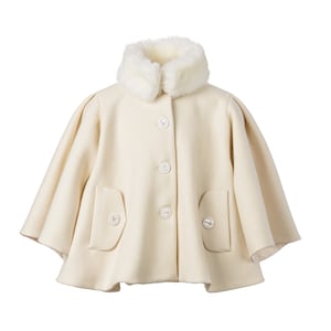 White wool communion cape coat girls/ Kids wedding cape/ Toddler girl wool coat/ Little girls fashion/ Stylish loose coat/ Boutique coat