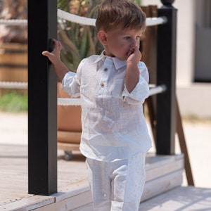 Communion Baby Boy White Linen Set Baby Christening Summer Outfit 2 Piece Set for Babies linen Baby Wear Baby Boy Gift baby Birthday Suit Etsy Denmark