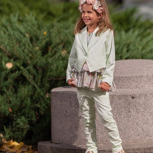 Tailored Cotton Toddler Suit: Girls&#39; Formal 2-Piece Set