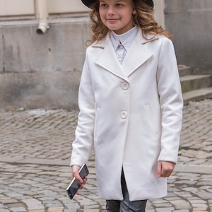 Girls Wool Double breasted Coat Formal Special Occasion 2 Piece