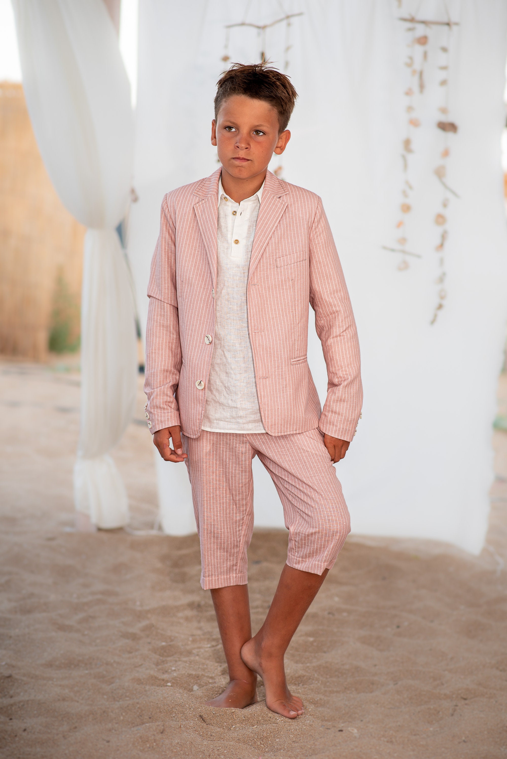 Boys linen outfit/ Toddler boy linen suit/ Kids beach wedding Etsy