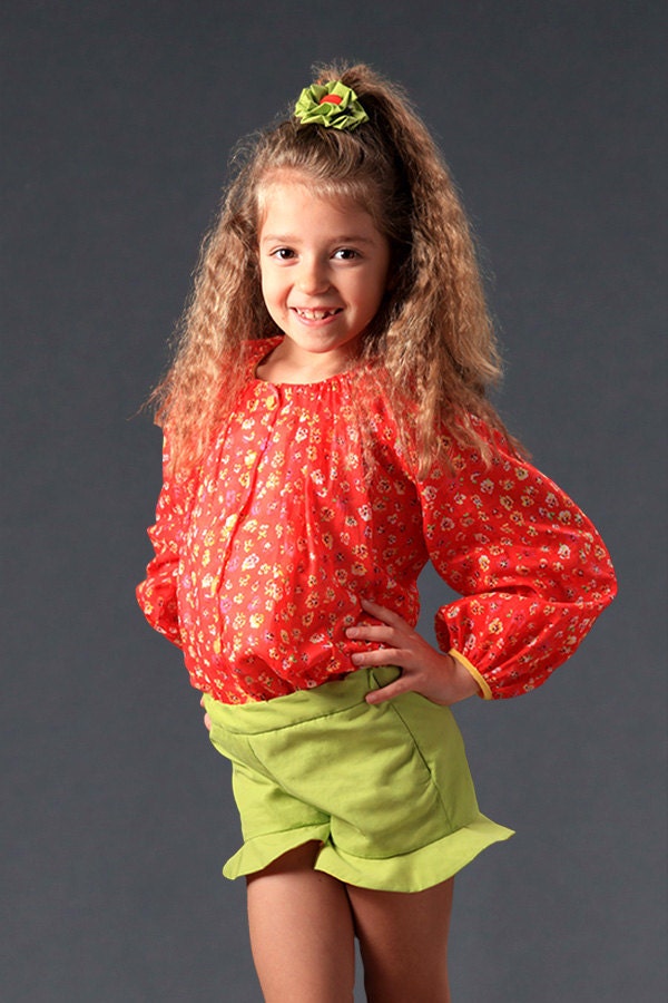 Girls Ditsy Floral Blouse - Puff Sleeve Kids Top - Etsy