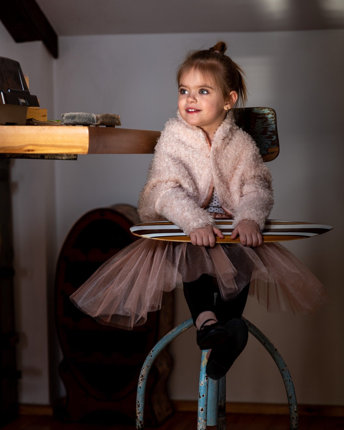 Cropped fuzzy bolero jacket/ Toddler girls shrug sweater/ Etsy