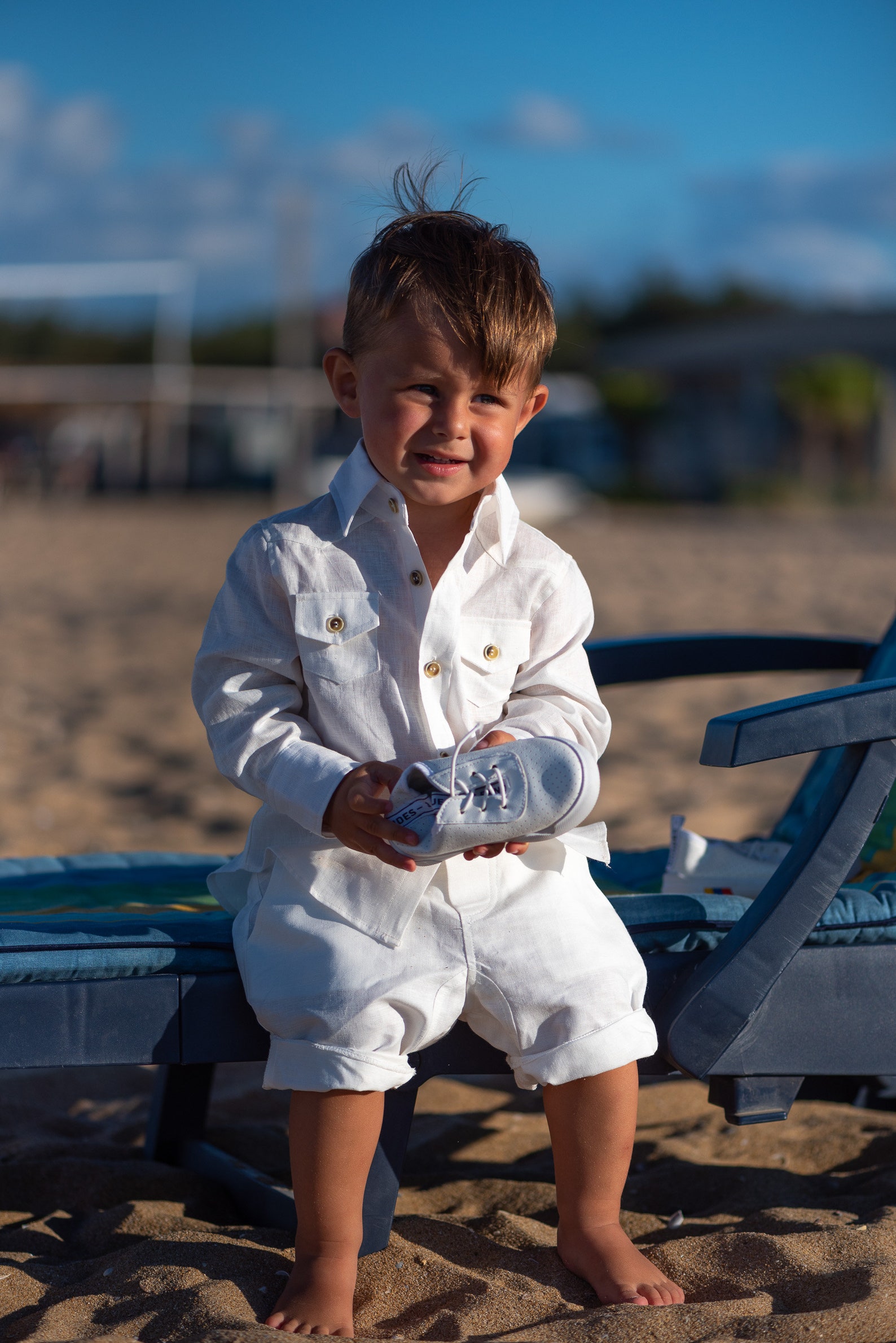 Formal Baby Boy White Linen Set/ Baby Christening Outfit/ 3 Etsy