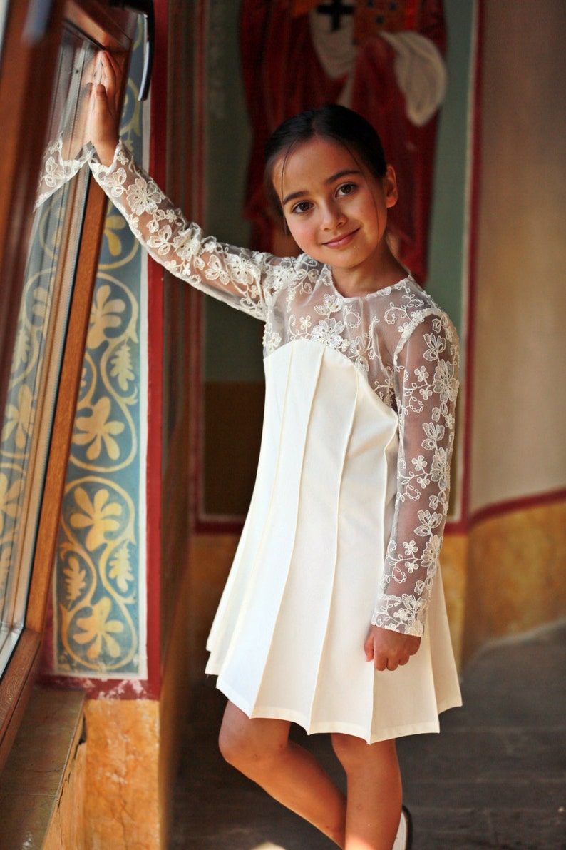 girls ivory lace dress