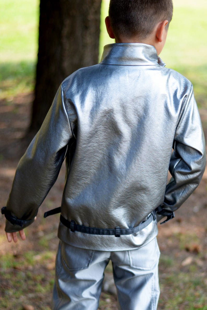 Silver Eco Leather Boys Jacket Shiny Bomber Boys Faux - Etsy