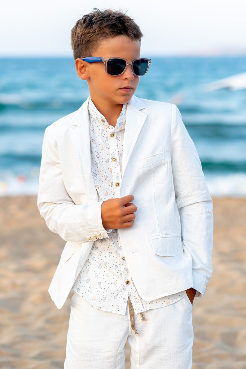 Boys wedding linen suit/ Summer formal wear kids linen outfit/ Etsy