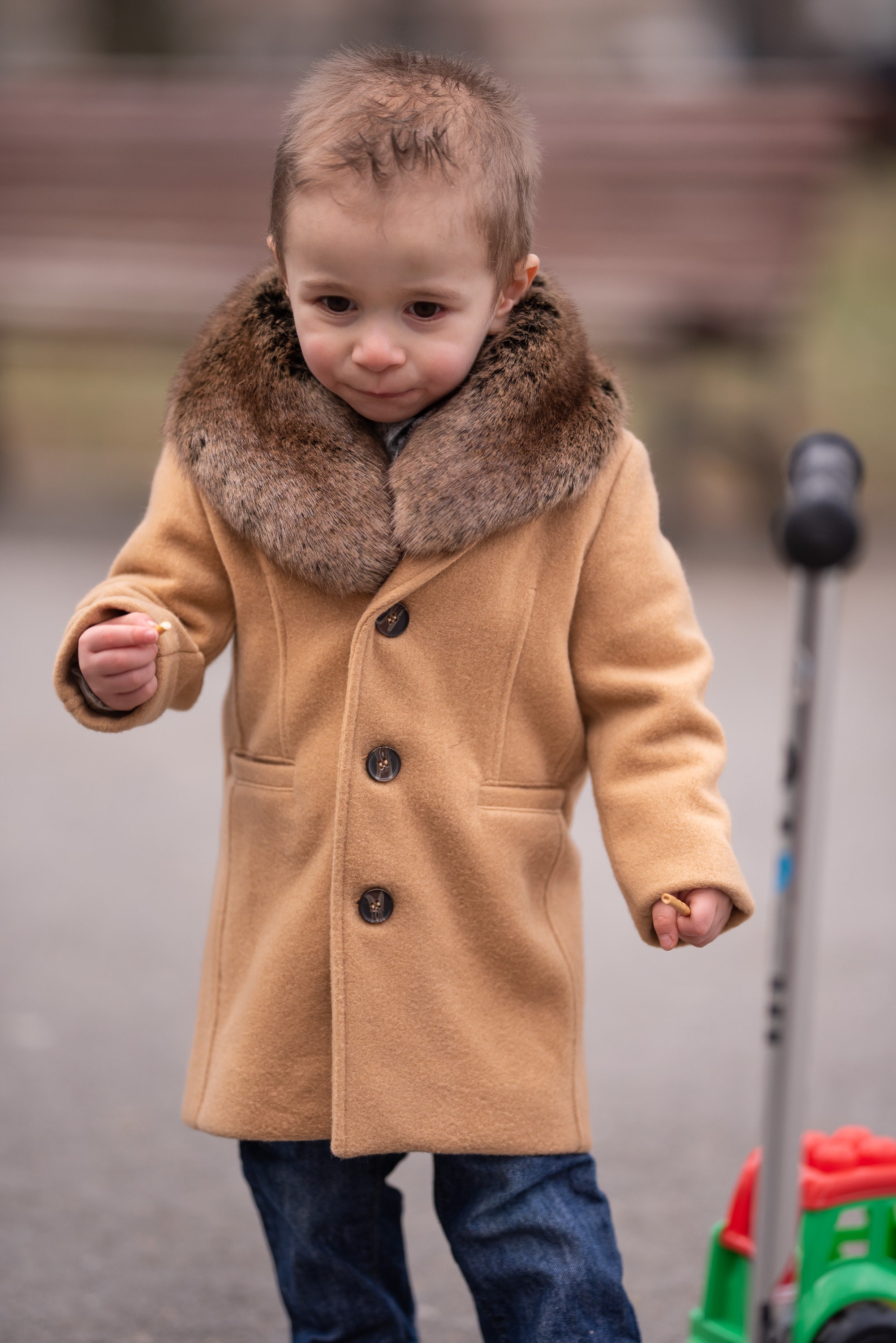 Baby Boys Wool Coat With Removable Fur Collar Baby Winter Etsy UK