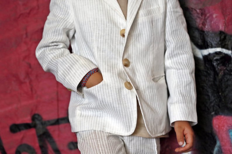 Boys Summer Linen Blazer/ Toddler Boy White Blazer/kids Etsy