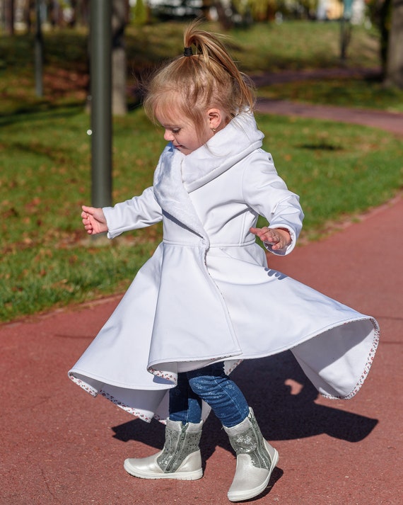 verdrievoudigen Recyclen vrouwelijk Meisjes jas Witte lange winterjas Meisjes communie jas - Etsy België