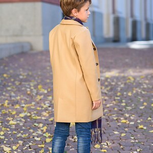 Stylish wool coat for boy winter outfit/ Kids wool coat jacket/ Children's long wool coat/ Long pea coat jacket/ Toddlers trendy overcoat image 10