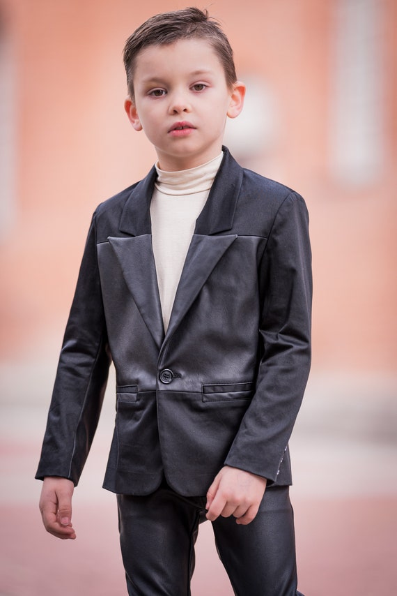 Abrigo de lana negra para niños con cuello de piel sintética extraíble,  elegante abrigo de invierno, ropa de lujo para niños, abrigo formal de lana  para niños pequeños, traje de invierno 
