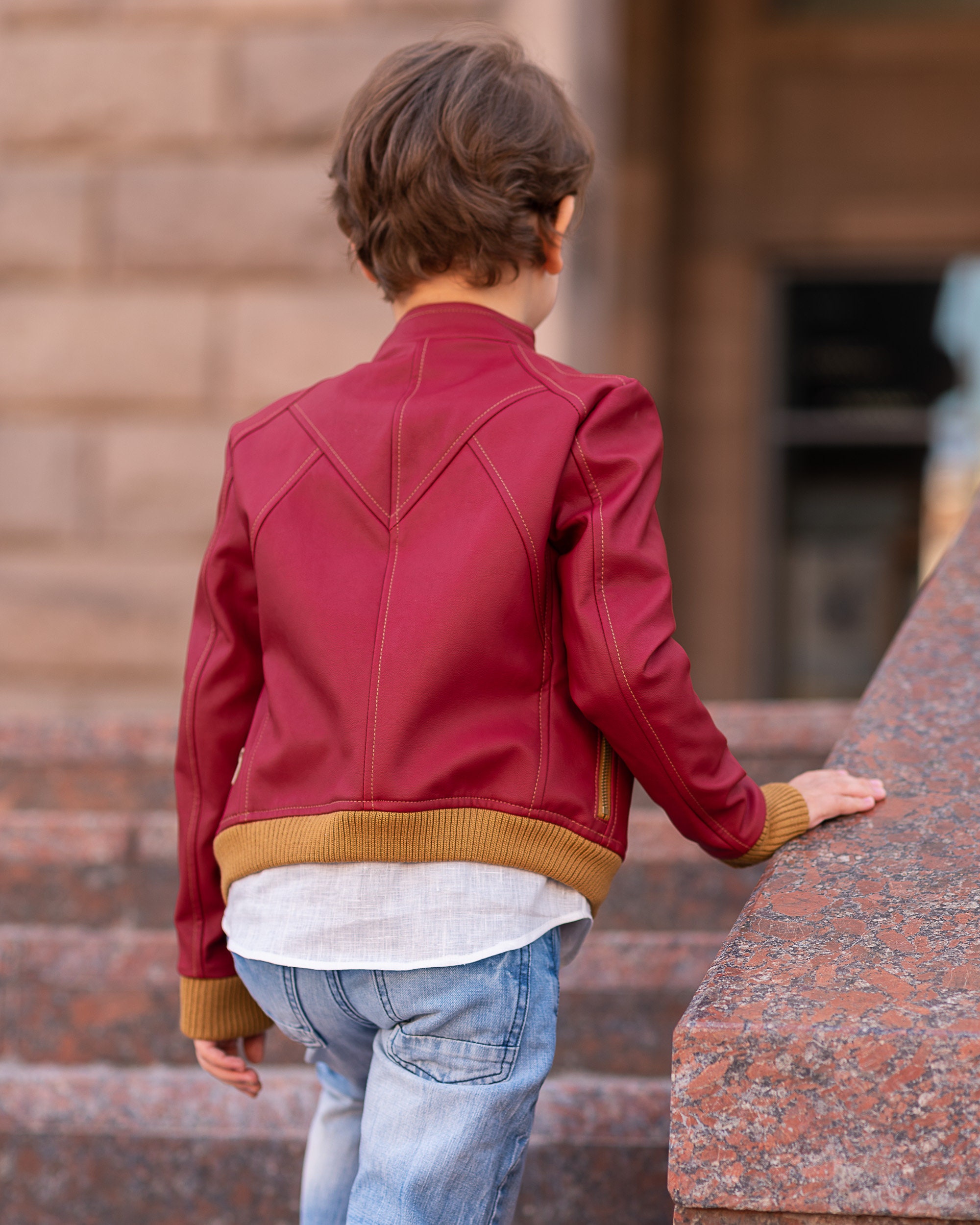 Boys Biker Leather Jacket/ Faux Leather Jacket/ Eco Friendly