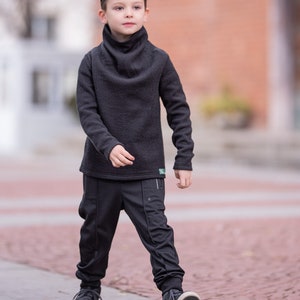 Black boys clothing set/ Boys outfit ideas/ Winter clothes for kids/ Boys winter outfits/ Toddler boy winter fashion/ Kids outdoor clothing image 2