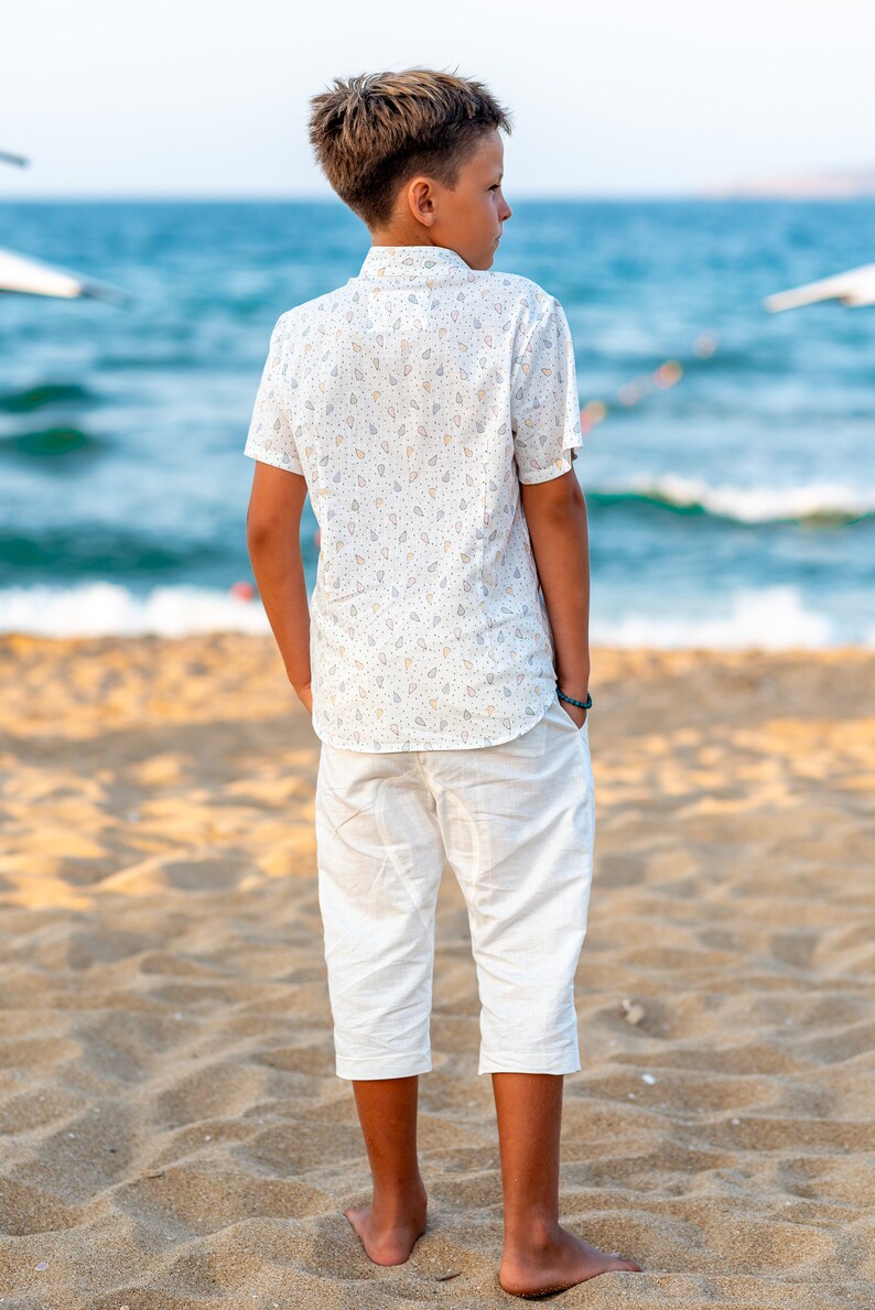 Boys wedding linen suit/ Summer formal wear kids linen outfit/ Etsy