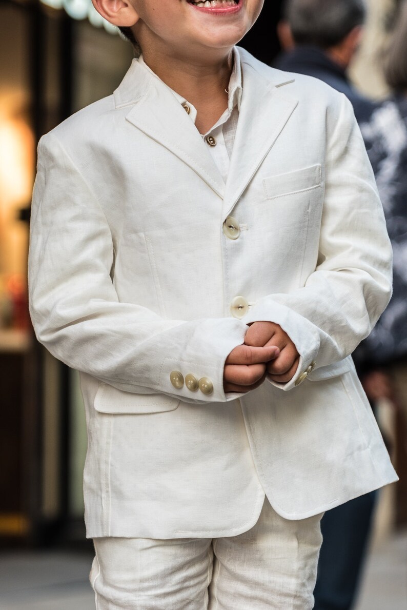 Boys Linen Suit Summer Formal Wear Kids Linen Outfit/ Etsy