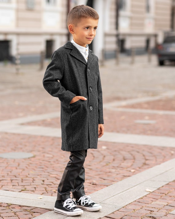 boys long wool coat